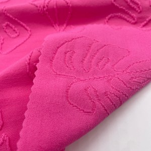 Pink Monstera - Leaf Embossed Stretch Fabric
